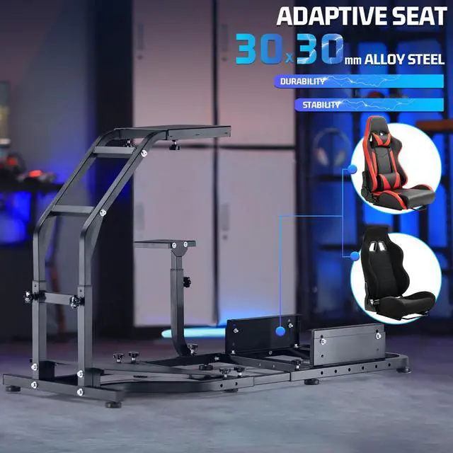 Alt view image 6 of 7 - Minneer Racing Simulator Cockpit with V2 Support Game Support Stand Up Simulation Driving Bracket for Logitech G29, G27, G25, G923 Racing Steering Wheel Stand Without Wheel and Pedals