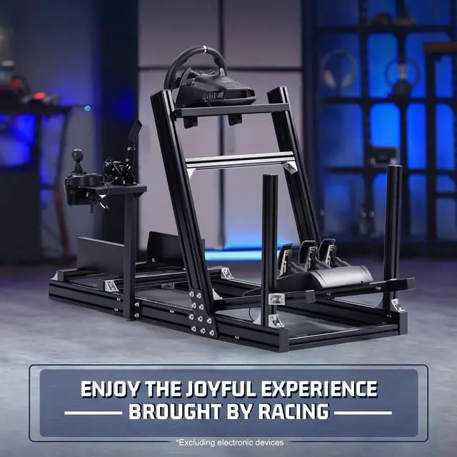 Alt view image 7 of 7 - Minneer Aluminum Profile Racing Simultor Cockpit, Fit for Thrustmaster T818 T300 /Logitech//G920 G920 G29/Fanantec/Moza,Race steering wheel Frame,without Seat,Wheel & Pedals