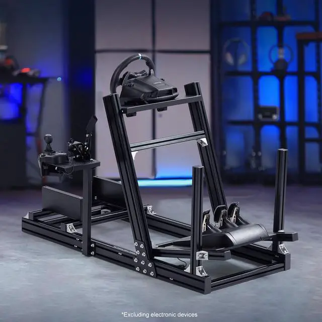 Main image of Minneer Aluminum Profile Racing Simultor Cockpit, Fit for Thrustmaster T818 T300 /Logitech//G920 G920 G29/Fanantec/Moza,Race steering wheel Frame,without Seat,Wheel & Pedals