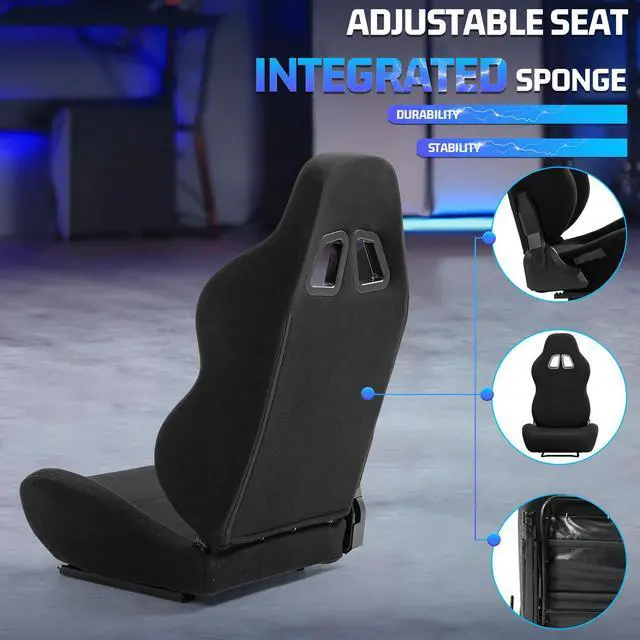 Alt view image 4 of 7 - Minneer Racing Gaming Simulator Cockpit Frame Seat Fit for Logitech/Thrustmaster G27 G29 G920 TX PXN with Adjustable Double Slide,Adapt Racing Wheel Stand Chair,Video Game Seats