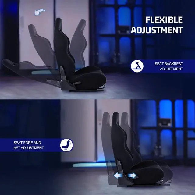 Alt view image 5 of 7 - Minneer Racing Gaming Simulator Cockpit Frame Seat Fit for Logitech/Thrustmaster G27 G29 G920 TX PXN with Adjustable Double Slide,Adapt Racing Wheel Stand Chair,Video Game Seats