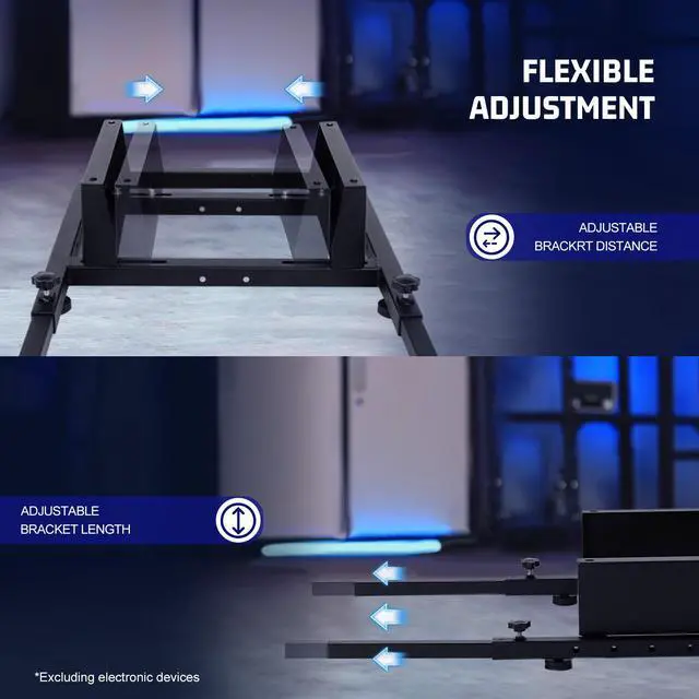 Alt view image 3 of 7 - Minneer Upgraded Rear Seat Frame Racing Wheel Stand 400lbs Load Capacity Reinforce Parts/Accessories Installable Most Chair Seat Support DIY Not Included Seat