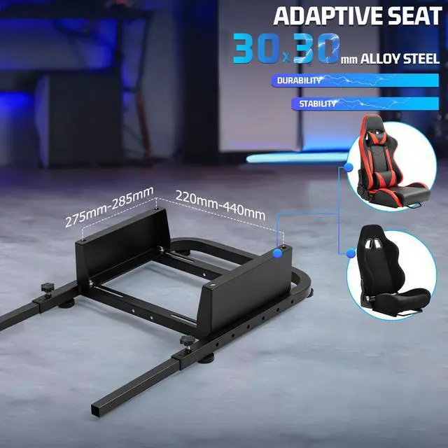 Alt view image 5 of 7 - Minneer Upgraded Rear Seat Frame Racing Wheel Stand 400lbs Load Capacity Reinforce Parts/Accessories Installable Most Chair Seat Support DIY Not Included Seat