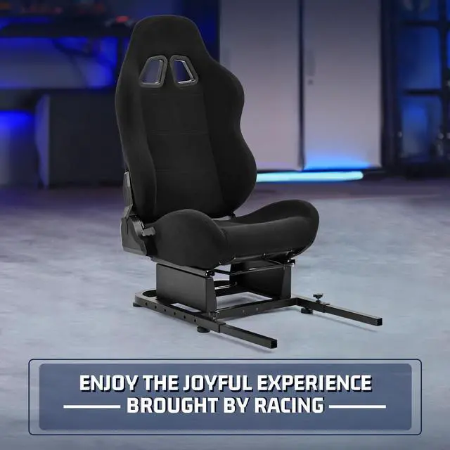 Alt view image 7 of 7 - Minneer Racing Game Simulator Cockpit Seat for Steering Wheel Stands to Expand into Racing Simulator Cockpit with Black Double Locking Slides Cloth Breathable Gaming Seat(Reinforce)