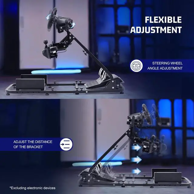 Alt view image 3 of 6 - Minneer Racing G920/X56 Flight Simulation Cockpit Wheel Stand Fit for Logitech G29 G920/Thrustmaster HOTAS Warthog Three Pieces of Operating Platform Fast Switching State