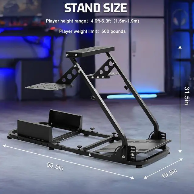 Alt view image 2 of 6 - Minneer Racing G920/X56 Flight Simulation Cockpit Wheel Stand Fit for Logitech G29 G920/Thrustmaster HOTAS Warthog Three Pieces of Operating Platform Fast Switching State