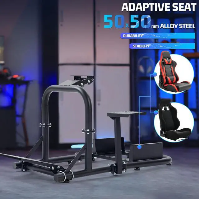 Alt view image 5 of 7 - Minneer Flight X56/A10 Rocker Racing Wheel Stand with Racing Seat, Applicable to G923/G29/ T248PS/T248XBox Racer Frame Adjustable Height U-Bolts Wheel Pedals NOT Included