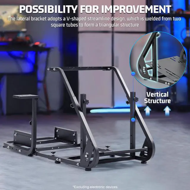 Alt view image 3 of 7 - Minneer Gaming Simulator Cockpit Frame Fits All Logitech G923 G29 G920 Thrustmaster Wheels Racing Wheel Stand Compatible with Xbox One, PS4, PC, Not Included Steering Wheel, Pedal, handbrake and seat