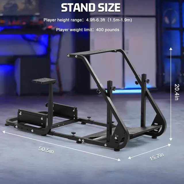 Alt view image 2 of 7 - Minneer Gaming Simulator Cockpit Frame Fits All Logitech G923 G29 G920 Thrustmaster Wheels Racing Wheel Stand Compatible with Xbox One, PS4, PC, Not Included Steering Wheel, Pedal, handbrake and seat