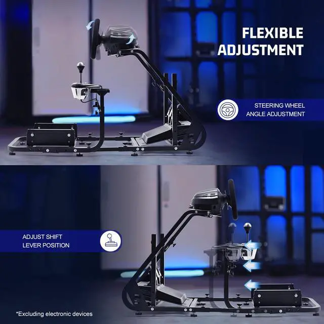 Alt view image 4 of 7 - Minneer Gaming Simulator Cockpit Frame Fits All Logitech G923 G29 G920 Thrustmaster Wheels Racing Wheel Stand Compatible with Xbox One, PS4, PC, Not Included Steering Wheel, Pedal, handbrake and seat