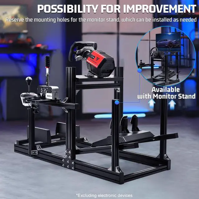 Alt view image 7 of 7 - Minneer F1 More Stable Racing Simulator Cockpit Stand Fit for Logitech/Thrustmaster/Fanatec/Moza/PXN G29 G920 G923 T128 T300,Adjustable Steering Wheel Stand,Not Included Wheel,Pedals,Handbrake & Shift