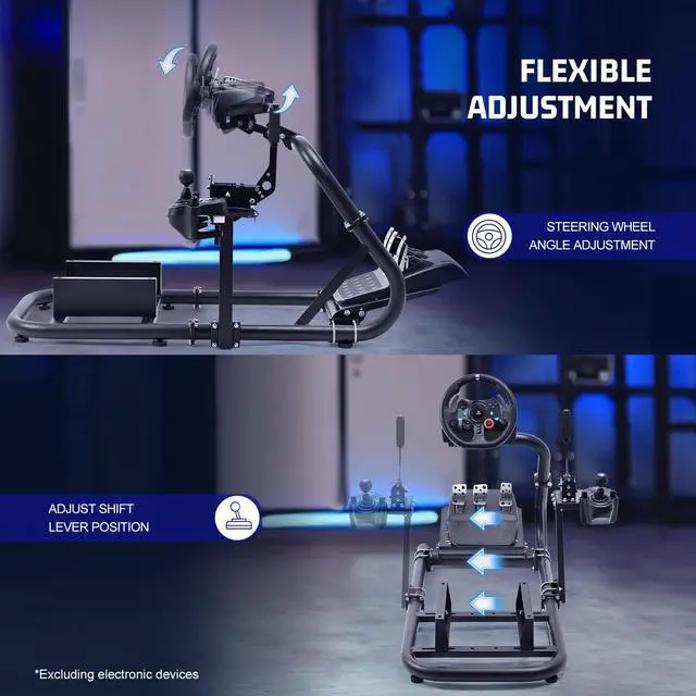 Alt view image 4 of 7 - Minneer G920 Racing Simulator Cockpit Adjustable Fits for Logitech G29 G920 G923, Thrustmaster T300RS TX, Fanatec PC PS4 Xbox, Stable Sim Racing Rig Without Wheel, Pedal and Handbrake