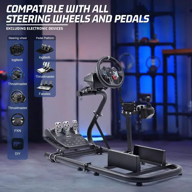 Alt view image 6 of 7 - Minneer G920 Racing Simulator Cockpit Adjustable Fits for Logitech G29 G920 G923, Thrustmaster T300RS TX, Fanatec PC PS4 Xbox, Stable Sim Racing Rig Without Wheel, Pedal and Handbrake