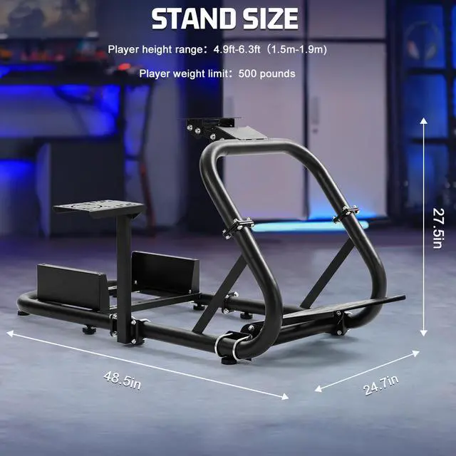 Alt view image 2 of 7 - Minneer Racing Wheel Stand Simulator Cockpit Height Adjustable Gaming Steering Frame Compatible for T500,T30,T300RS,FANTEC,T3PA/TGT,logitech G25,G29,G92,G923 Wheel&Pedals Not Included
