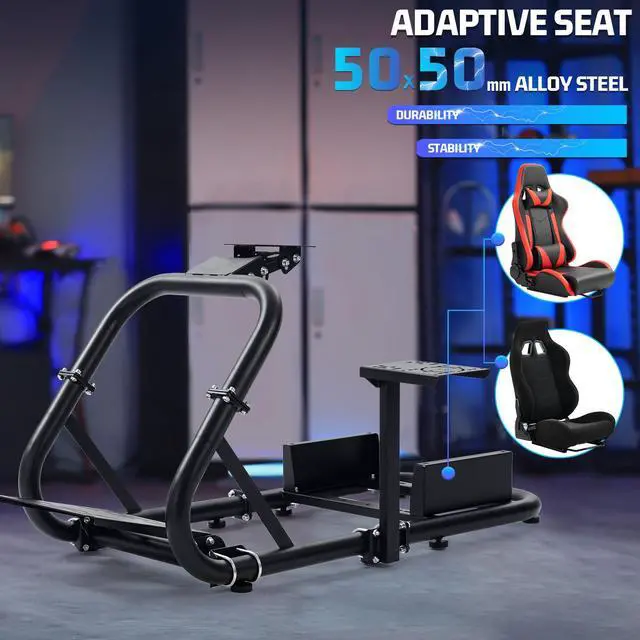 Alt view image 5 of 7 - Minneer Racing Wheel Stand Simulator Cockpit Height Adjustable Gaming Steering Frame Compatible for T500,T30,T300RS,FANTEC,T3PA/TGT,logitech G25,G29,G92,G923 Wheel&Pedals Not Included