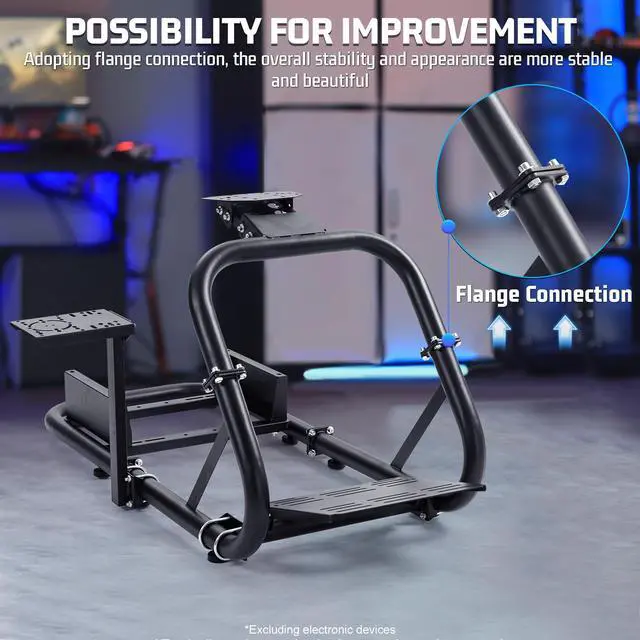 Alt view image 3 of 7 - Minneer Racing Wheel Stand Simulator Cockpit Height Adjustable Gaming Steering Frame Compatible for T500,T30,T300RS,FANTEC,T3PA/TGT,logitech G25,G29,G92,G923 Wheel&Pedals Not Included