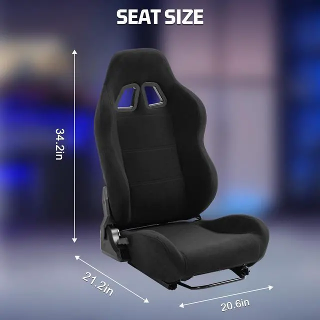 Alt view image 2 of 7 - Minneer Racing Bucket Seat with Adjustable Slide Fit Racing Wheel Stand All Metal Parts (Racing Wheel Stand Not Include)