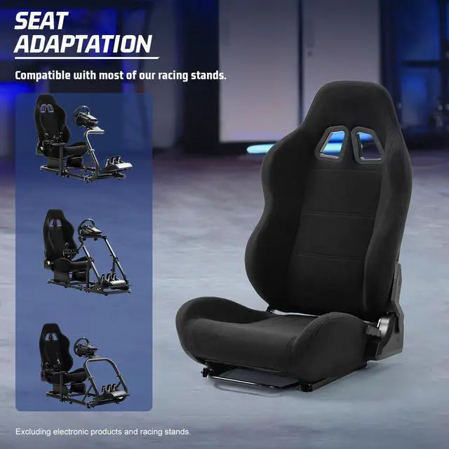 Alt view image 6 of 7 - Minneer Racing Bucket Seat with Adjustable Slide Fit Racing Wheel Stand All Metal Parts (Racing Wheel Stand Not Include)