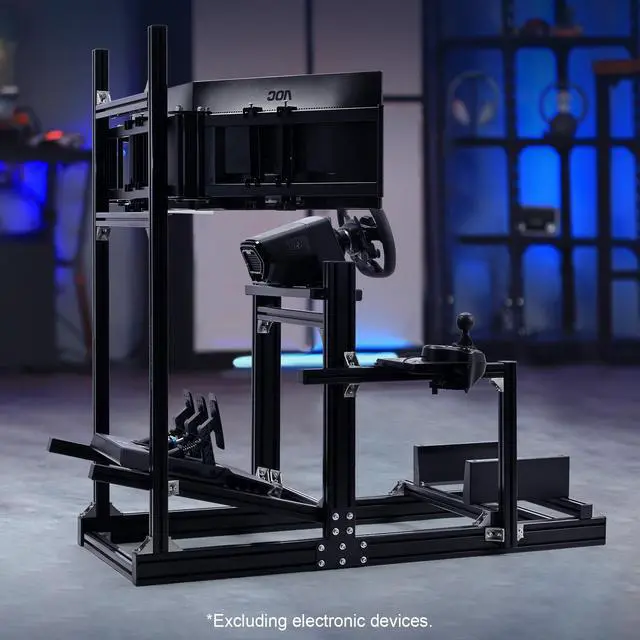 Main image of Minneer Aluminum Profile Racing Simulator Cockpit With Triple Monitor Mount, Fit For Logitech/Thrustmaster/Moza Direct Drive Steering Wheel, Universal Adjustable Multi Cockpit