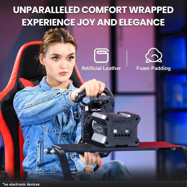 Alt view image 3 of 6 - Minneer Adjustable Racing Simulator Cockpit Frame with Gear Shifter Mount fit for Logitech G25 G27 G29 G920,Thrustmaster, with Red Seat Not Include Steering Wheel Pedal and Handbrake