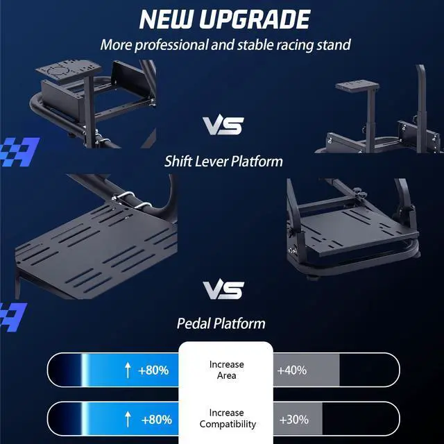 Alt view image 5 of 7 - Minneer Racing Sim Cockpit Stand with comfortable Seat Fit for Logitech/Fanatec/Thrustmaster G27 G923 G920,Large Round Tube&Adjustable Professional Driving Race Mount,Wheel Pedal Handbrake Not Include