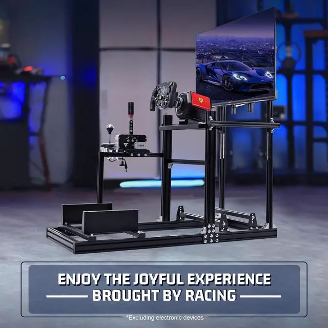 Alt view image 7 of 7 - Minneer 3060 Aluminum Profile Racing Simulator Cockpit with  TV Stand Compatible with Logitech/Thrustmaster/Fanatec Direct Drive Motors