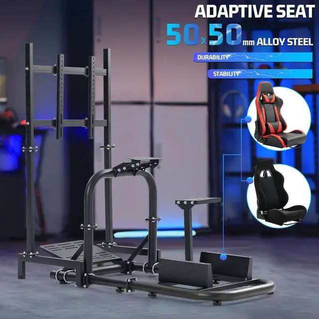 Alt view image 12 of 14 - Minneer Racing Simulator Cockpit with Monitor Stand  Fit for Logitech/Thrustmaster/Fanatec G29 G920 G923 T248 T300 CSL DD, Wheel Shifter Pedals NOT Included