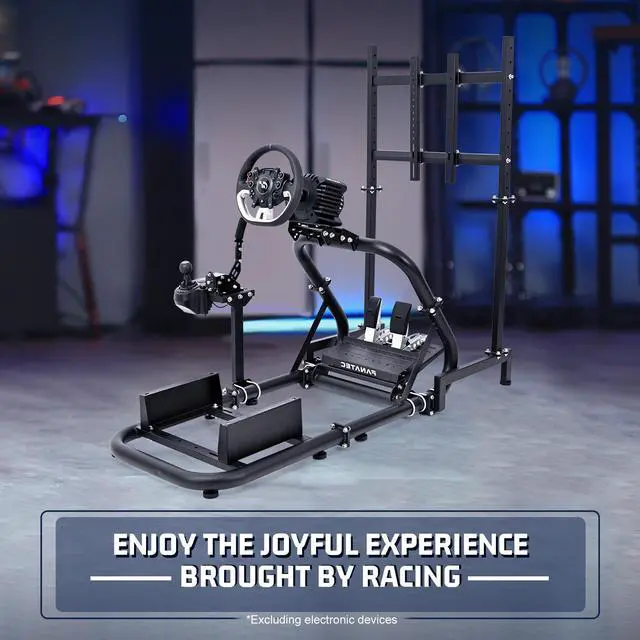 Alt view image 7 of 8 - Minneer Racing Sim Cockpit with Monitor Stand Fit for Logitech/Fanatec/Thrustmaster G27 G923 G920,50mm Large Round Tube Driving Simulator Stand, No Steering Wheel/Shift/Pedal/TV