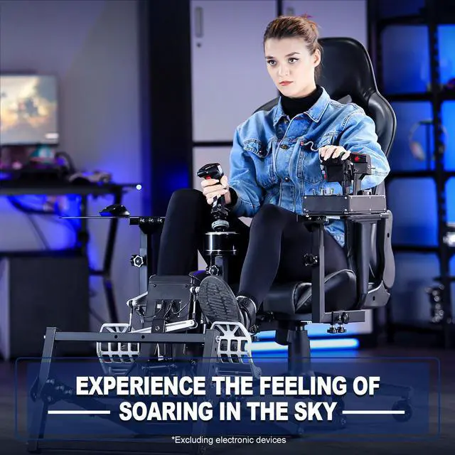 Alt view image 6 of 6 - Minneer Flight Racing Joystick Bracket with Gaming Chair Compatible with Logitech/Thrustmaster X56 X52 A10C Hotas Warthog (Include Joystick Mount Base + Stand + Pedal Mount)