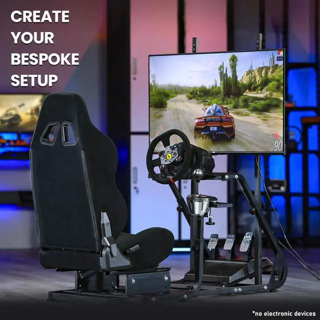 Alt view image 5 of 6 - Minneer Racing Simulator Cockpit WIth TV Mount Racing Seat Fit for Logitech GPRO G29 G920 G923 Thrustmaster T128X T300RS GT Fanatec Racing Wheel Stand Without Wheel Pedal Shifter TV