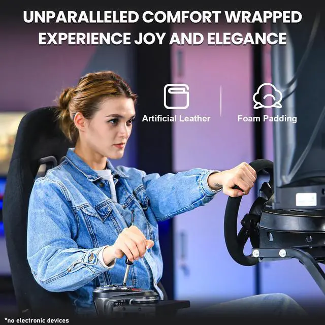 Alt view image 2 of 6 - Minneer Racing Simulator Cockpit WIth TV Mount Racing Seat Fit for Logitech GPRO G29 G920 G923 Thrustmaster T128X T300RS GT Fanatec Racing Wheel Stand Without Wheel Pedal Shifter TV