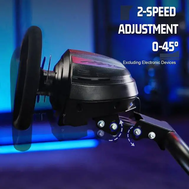 Alt view image 2 of 7 - Minneer Adjustable Racing Cockpit with TV Stand Red Seat Fit for Logitech,Thrustmaster,Fanatec,G923,G920,T500,Wheel Shifter Pedals TV NOT Included