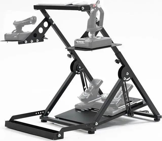 Main image of Minneer Foldable Flight Simulation Cockpit 3.0 with Fixed Slot Fit for Logitech,Thrustmaster HOTAS Warthog,Fanatec,Electronics Adjustable Fight Sim Mount Pedals, Steering Wheel Not Included