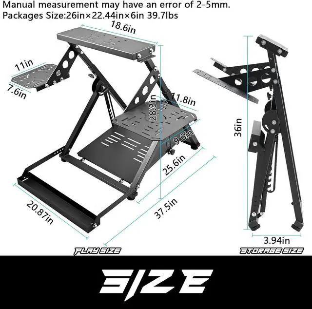 Alt view image 2 of 6 - Minneer Foldable Flight Simulation Cockpit 3.0 with Fixed Slot Fit for Logitech,Thrustmaster HOTAS Warthog,Fanatec,Electronics Adjustable Fight Sim Mount Pedals, Steering Wheel Not Included