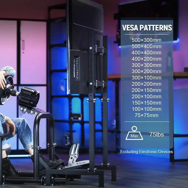 Alt view image 5 of 7 - Minneer Driving Simulator Cockpit with Monitor Stand & Red Seat Fit for G923 G920 T500,Fantec,T3PA/TGT, Racing bracket Steering wheel stand Stable & Strong, Wheel and Pedals Not Included