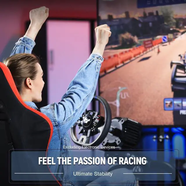 Alt view image 7 of 7 - Minneer Driving Simulator Cockpit with Monitor Stand & Red Seat Fit for G923 G920 T500,Fantec,T3PA/TGT, Racing bracket Steering wheel stand Stable & Strong, Wheel and Pedals Not Included