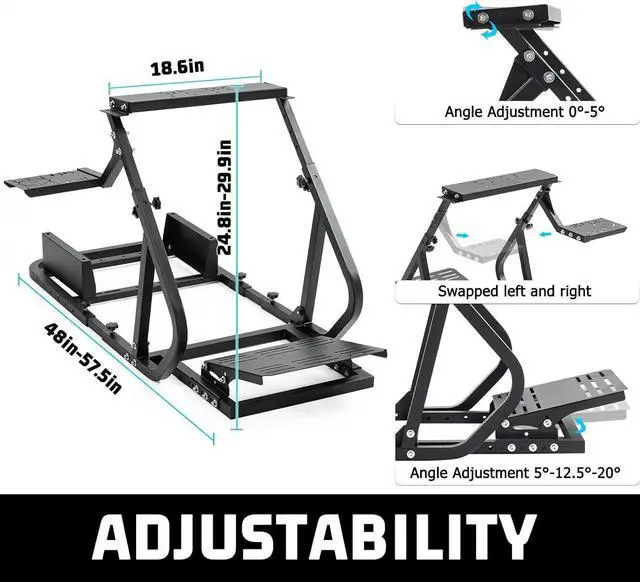 Alt view image 3 of 7 - Minneer Light Series Sim Racing Simulator Cockpit Frame Fit for Logitech/Thrustmaster G29 G923 G920 T-GT T248X T80,Steering Wheel Mount Driving Simulator,Not Include Electronics