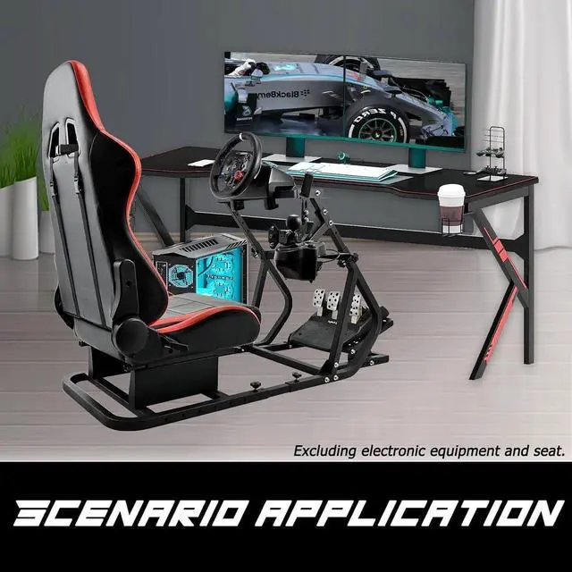 Alt view image 6 of 7 - Minneer Light Series Sim Racing Simulator Cockpit Frame Fit for Logitech/Thrustmaster G29 G923 G920 T-GT T248X T80,Steering Wheel Mount Driving Simulator,Not Include Electronics