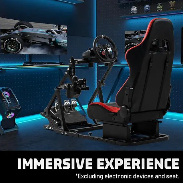 Alt view image 7 of 7 - Minneer Light Series Sim Racing Simulator Cockpit Frame Fit for Logitech/Thrustmaster G29 G923 G920 T-GT T248X T80,Steering Wheel Mount Driving Simulator,Not Include Electronics