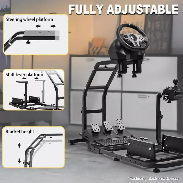 Alt view image 3 of 6 - Minneer G920 Driving Simulator Cockpit Fit for Logitech, Thrustmaster G29/G920/G923/T80/T150 Racing Wheel Stand Adjustable Frame Height Wheel Pedals Seat NOT Included