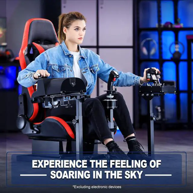 Main image of Minneer Flight Game Red Playseat Cockpit with Double Multiple Shift Lever Compatible with Logitech, Thrustmaster,Hotas Warthog, Flight Sim Stand, Throttle Joystick Keyboard Not Included