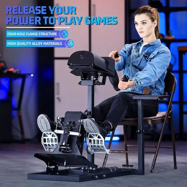 Alt view image 3 of 7 - Minneer  Sim Racing Wheel Stand Adjustable Upgrade Fits for Logitech G29, G920, G923, Thrustmaster T150, T80 Wheels and Pedals NOT Included