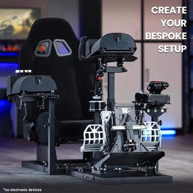 Alt view image 2 of 6 - Minneer Universal Flight Simulation Cockpit with Racing Seat or Racing Wheel Stand Adjustable Compatible with Thrustmaster HOTAS Warthog,Logitech G29 G920  .Not Included Wheels,Pedals,Throttle.