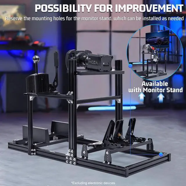 Alt view image 5 of 7 - Minneer G25 Aluminium and Carbon Steel Racing Simulator Cockpit Fits for Logitech/Thrustmaster/Fanatec G29 G920 G923 T300RS Steering Wheel Stand Not Included Shift levers Steering Wheels Pedals