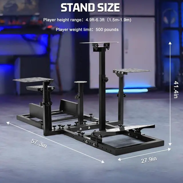 Alt view image 2 of 7 - Minneer New Racing Flying Simulator Cockpit Suitable for X52/X56/G29/G920/T80/T300 with High Comfort and Adjustable, Excluding Steering Wheel Seat Shift Handbrake
