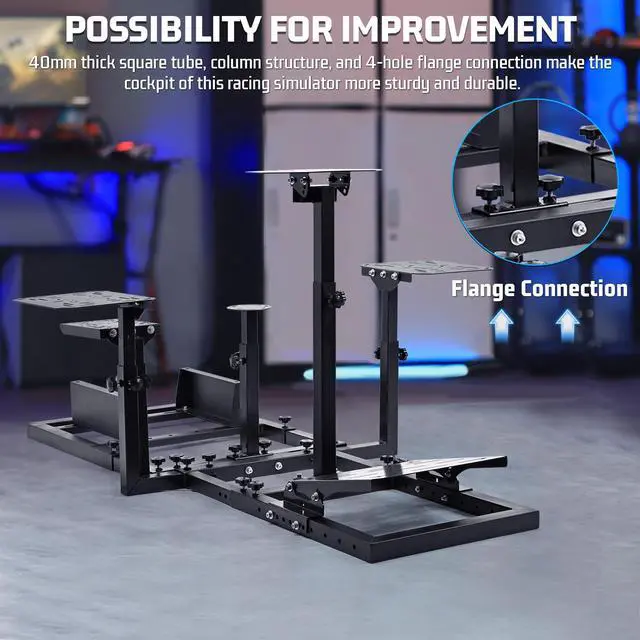 Alt view image 3 of 7 - Minneer New Racing Flying Simulator Cockpit Suitable for X52/X56/G29/G920/T80/T300 with High Comfort and Adjustable, Excluding Steering Wheel Seat Shift Handbrake