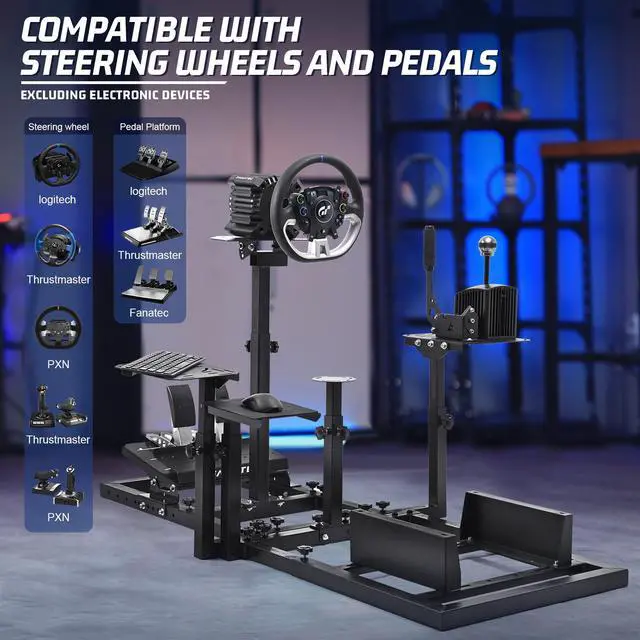 Alt view image 6 of 7 - Minneer New Racing Flying Simulator Cockpit Suitable for X52/X56/G29/G920/T80/T300 with High Comfort and Adjustable, Excluding Steering Wheel Seat Shift Handbrake