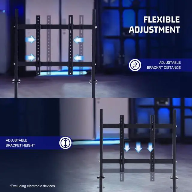 Alt view image 4 of 7 - Minneer Racing Sim Monitor Frame for Racing Simulator Cockpit Support Screens from 24 to 60 inches Stable & Height Position Adjustable Racing TV Mount Display Stand for TV and PC Monitors