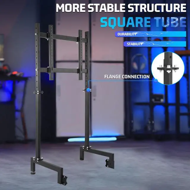 Alt view image 3 of 7 - Minneer Racing Sim Monitor Frame for Racing Simulator Cockpit Support Screens from 24 to 60 inches Stable & Height Position Adjustable Racing TV Mount Display Stand for TV and PC Monitors