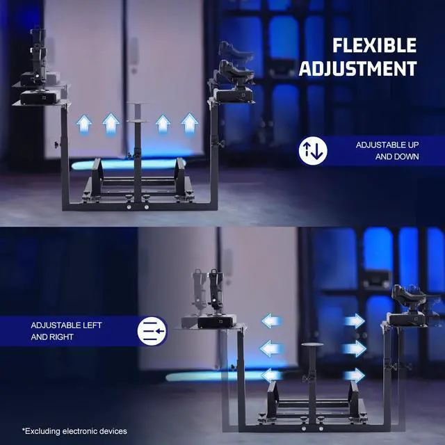 Alt view image 4 of 7 - Minneer X52 Flight Simulator Cockpit Compatible with Logitech X56/X56, Thrustmaster Warthog A10/Other Types of Joysticks, Flight Wheel Stand Stable and Safe Only Brackets